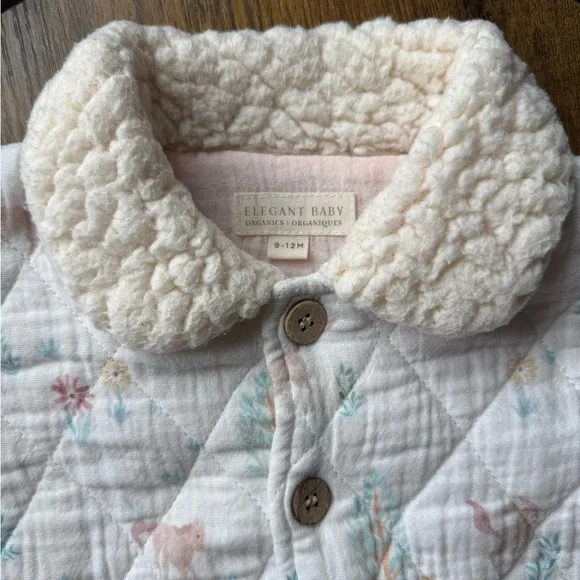 Elegant Baby Pony Meadow Organic Muslin Quilted Jacket 9-12 Months - Picture 6 of 17